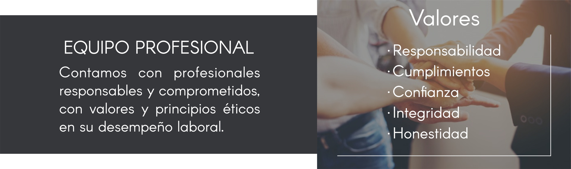 Valores y equipo profesional